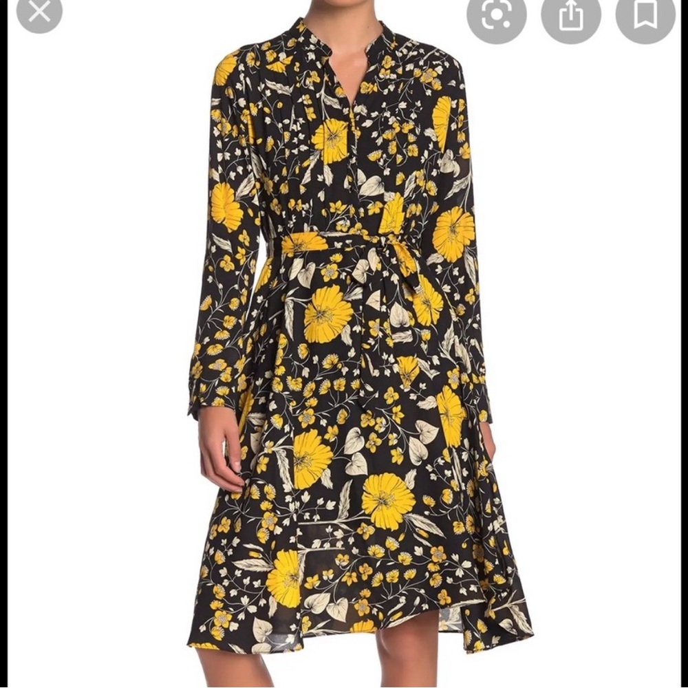 Nanette Lepore Pintucked Floral Shirtdress Size 16W